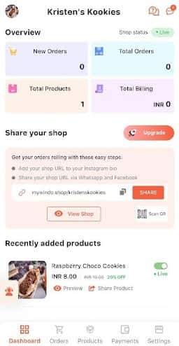 Free website builder to sell products